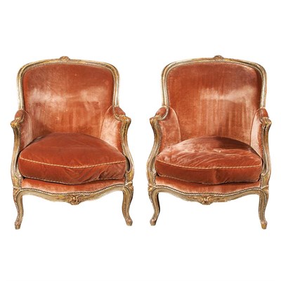 Lot 441 - Pair of Louis XV Style Carved and Painted Wood...