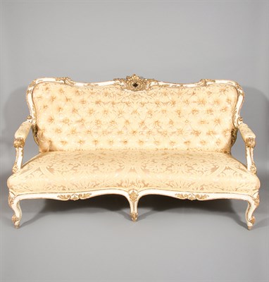 Lot 443 - Rococo Style Painted Settee The...