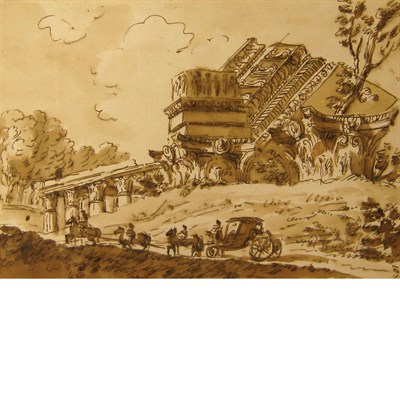 Lot 27 - Roman School 18th Century Capriccio of...