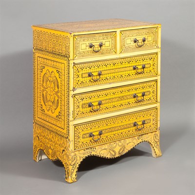 Lot 309 - Anglo-Indian Style Yellow and Black Diminutive...