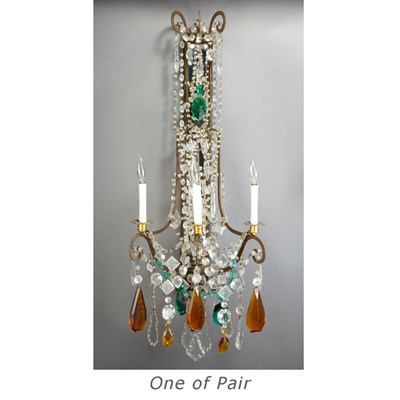 Lot 455 - Pair of French Style Mirrored Back and Glass...