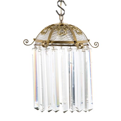 Lot 334 - Moorish Style Brass and Glass Single-Light...