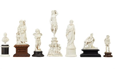 Lot 546 - Group of Seven European Ivory Figural...
