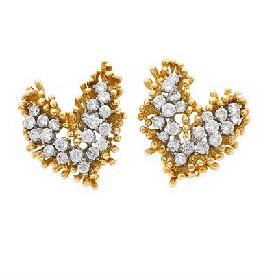 Lot 783 - Pair of Gold and Diamond Earclips