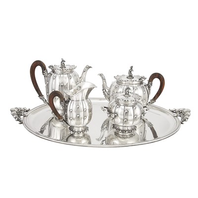 Lot 261 - Buccellati Sterling Silver and Ebony Coffee...