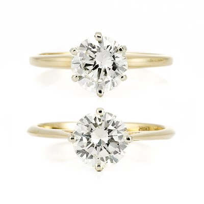 Lot 614 - Two Gold and Diamond Rings