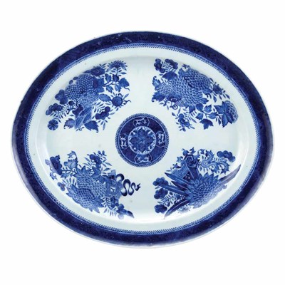 Lot 127 - Chinese Export Porcelain Blue Fitzhugh Oval...