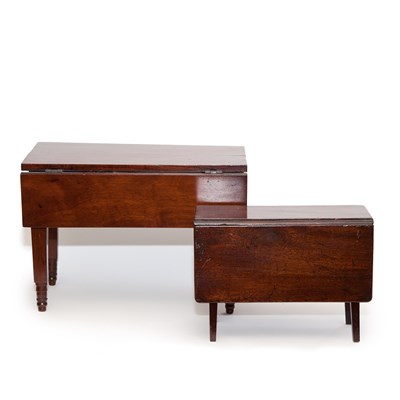 Lot 145A - Two Miniature Mahogany Drop-Leaf Tables Height...