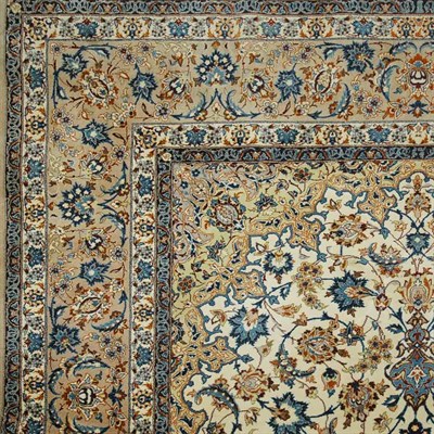 Lot 411 - Silk Warp Isfahan Rug Central Iran, mid 20th...