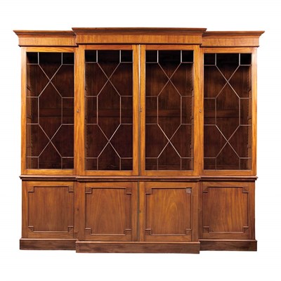 Lot 425 - George III Style Mahogany Breakfront Bookcase...