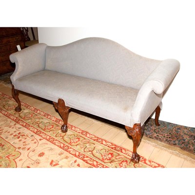 Lot 640 - George II Style Mahogany Camel Back Settee...