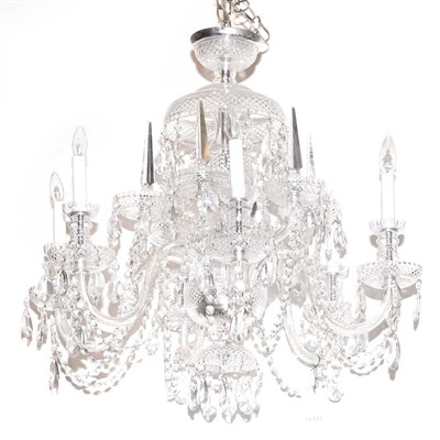 Lot 464 - Georgian Style Glass Six-Light Chandelier...
