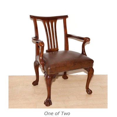 Lot 249A - Pair of George III Style Mahogany Armchairs