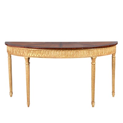 Lot 518 - Georgian Style Gilt-Wood and Satinwood Console...