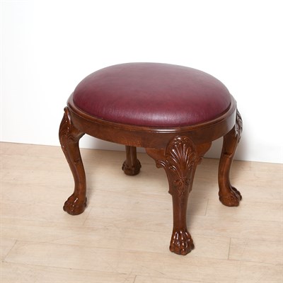Lot 280 - George III Style Walnut Stool Height 19 inches,...