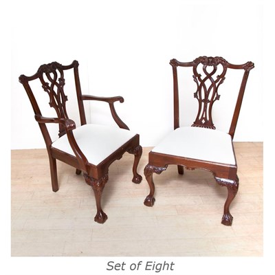 Lot 218 - Set of Eight George III Style Mahogany Dining...