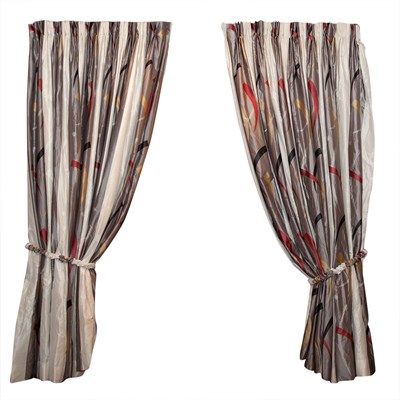 Lot 148 - Pair of Silk Curtains Height 8 feet.