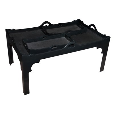 Lot 289 - Georgian Style Black Painted Low Table and Two...