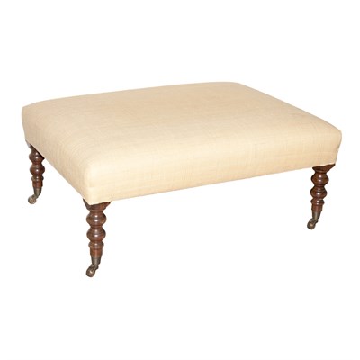 Lot 116 - Upholstered Mahogany Ottoman Height 18 inches,...