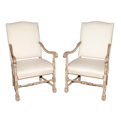 Lot 296 - Pair of Continental Style Painted and Carved...