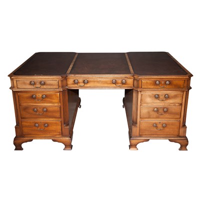 Lot 479 - Georgian Style Mahogany Partner's Desk Height...