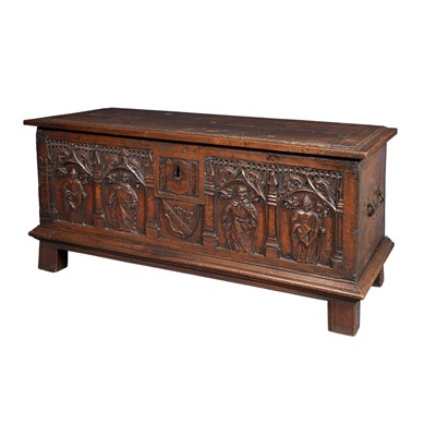 Lot 176 - Renaissance Style Walnut Coffer Partially...