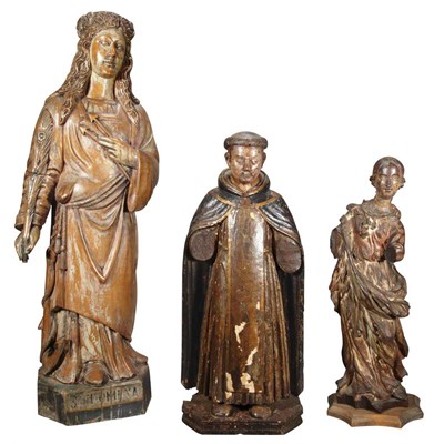 Lot 118 - Group of Three Continental Polychrome Painted...