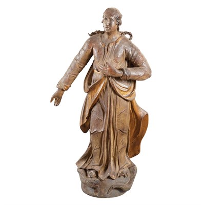 Lot 105 - Continental Painted and Parcel Gilt Walnut...