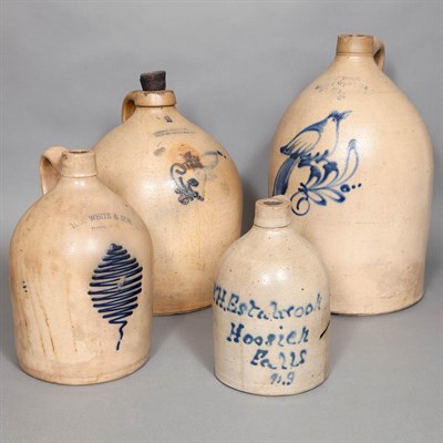 Lot 256 - Group of Eight American Stoneware Crocks...