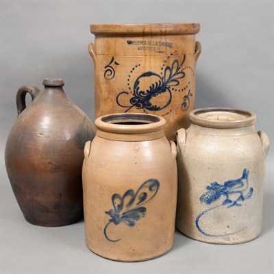 Lot 412 - Group of Eight American Stoneware Crocks...
