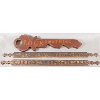 Lot 112 - Group of Ten Wood Trade Signs Height of...