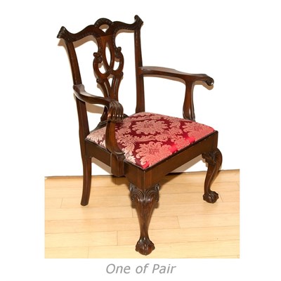 Lot 437 - Pair of Georgian Style Armchairs