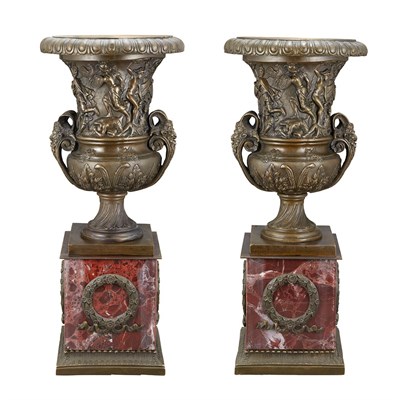 Lot 236 - Pair of Neoclassical Style Patinated-Metal...