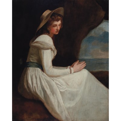Lot 75 - School of George Romney Portrait of Lady...
