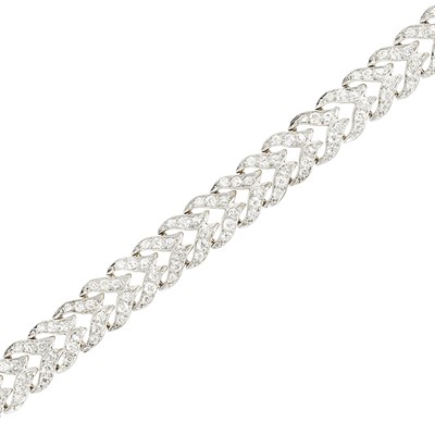 Lot 583 - Antique Platinum, Gold and Diamond Bracelet