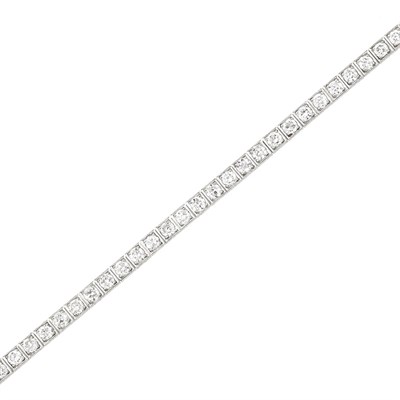 Lot 239 - Platinum and Diamond Straightline Bracelet