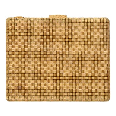 Lot 485 - Gold Basketweave Cigarette Case, Mario Buccellati