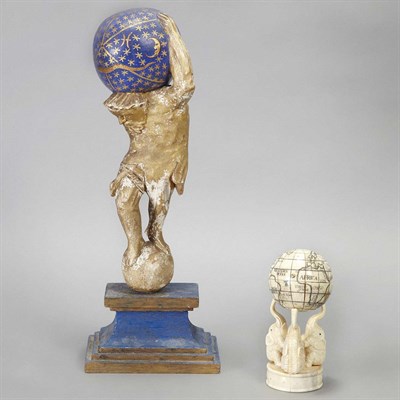 Lot 96 - Continental Painted and Parcel Gilt Figure of...