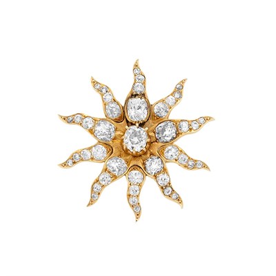 Lot 573 - Antique Gold and Diamond Brooch
