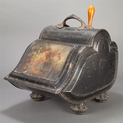Lot 357 - American Painted Tole Coal Scuttle Height 16...