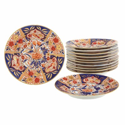 Lot 332 - Set of Twelve English Porcelain Side Plates...