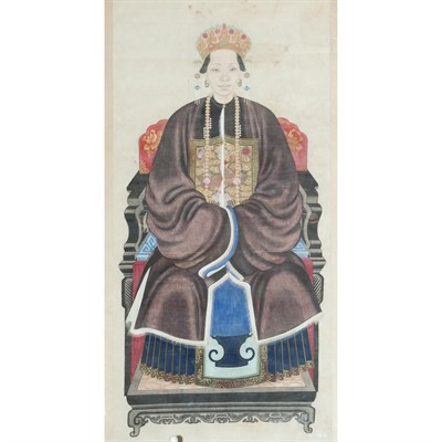 Lot 464 - Two Framed Chinese Ancestral Portraits on...