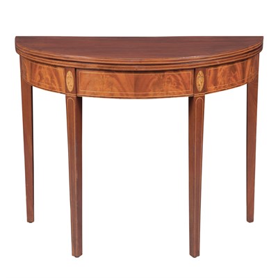 Lot 224 - Federal Marquetry Inlaid Mahogany Fold-Over...