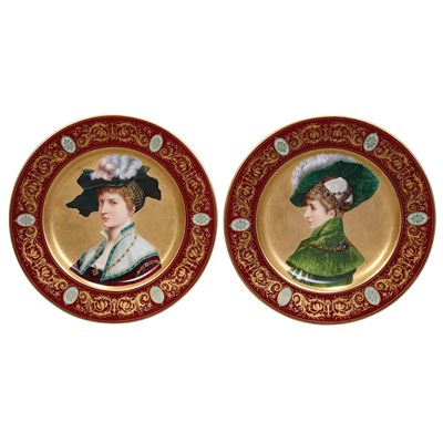 Lot 118 - Pair of Vienna Style Gilt Decorated Porcelain...
