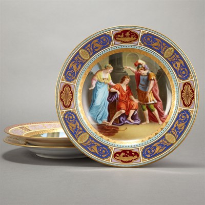 Lot 285 - Assembled Set of Three Vienna Style Gilt...