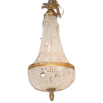 Lot 562 - Empire Style Gilt-Bronze and Glass Nine-Light...