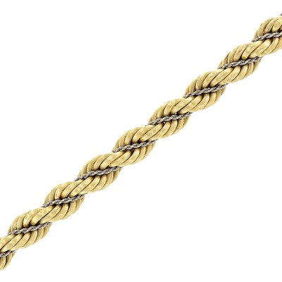 Lot 612 - Two-Color Gold Rope-Twist Bracelet