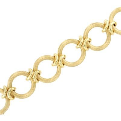 Lot 273 - Wide Gold Link Bracelet