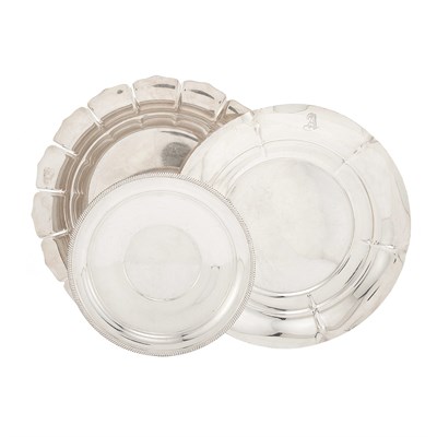 Lot 343 - Group of Three Sterling Silver Trays Total...