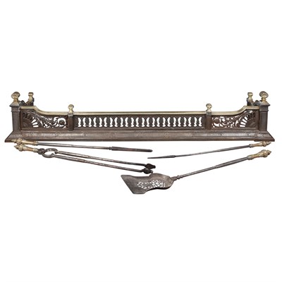 Lot 347 - Set of Four William IV Brass and Steel Fire...